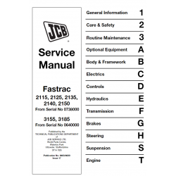 JCB instrukcje napraw + schematy + DTR: JCB Fastrac 2115, 2125, 2135, 2140, 2150, 3155, 3185 instrukcja naprawy